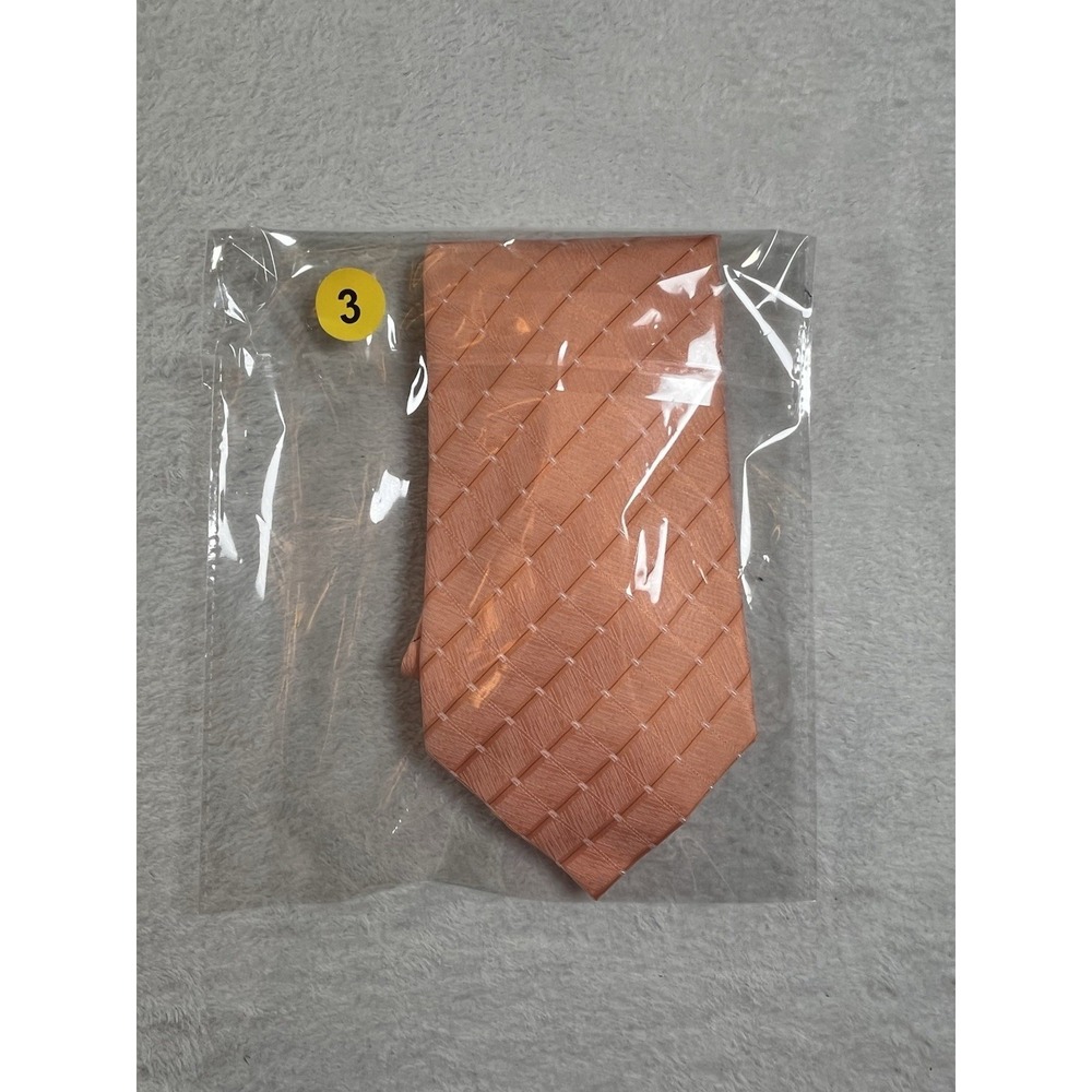 Hasiben 100% Silk Peach Textured Tie Hand Made Mens Designer Necktie - Picture 6 of 6